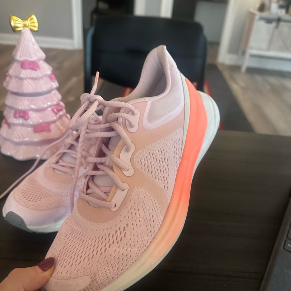 lululemon athletica Women  Sneakers - Light Pink and Bright Orange Worn twice - Picture 2 of 6